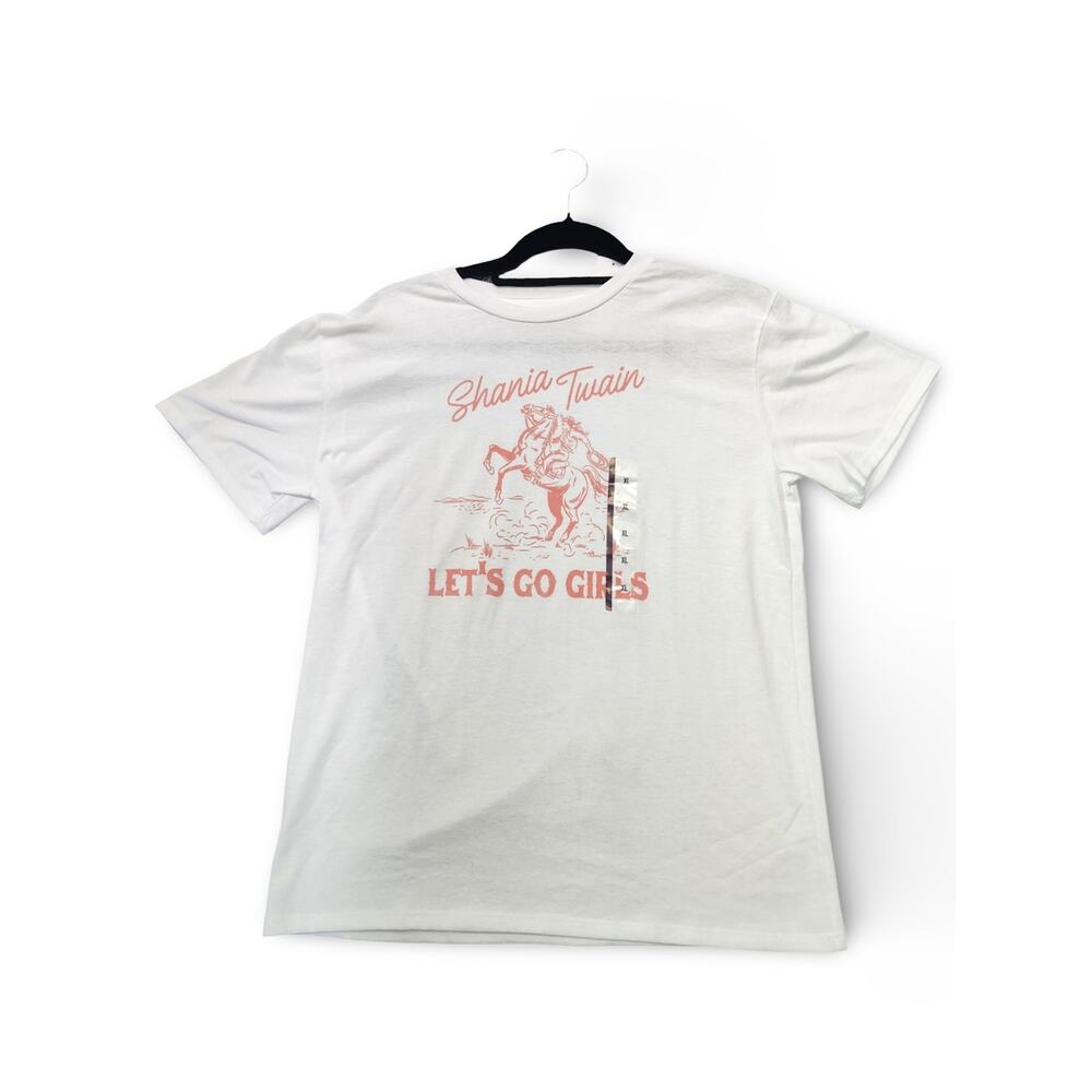 0133 Shania Twain "Let's Go Girls" Short Sleeve Tee - White/Pink